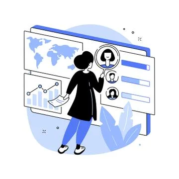 Business intelligence dashboard abstract concept vector illustration. 스톡 일러스트