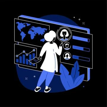 Business intelligence dashboard abstract concept vector illustration. Illustrazione stock