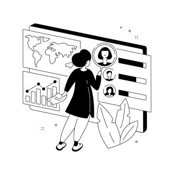 Business intelligence dashboard abstract concept vector illustration. Stock Illustration