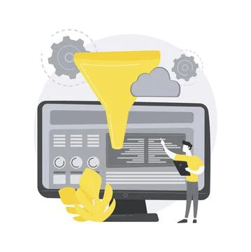 Business intelligence dashboard abstract concept vector illustration. Stock Illustration