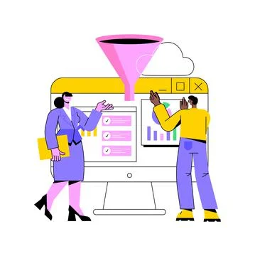 Business intelligence dashboard abstract concept vector illustration. Stock Illustration