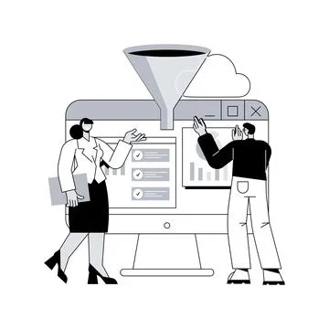 Business intelligence dashboard abstract concept vector illustration. Stock Illustration