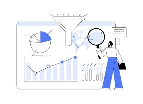 Business intelligence dashboard abstract concept vector illustration. 스톡 일러스트