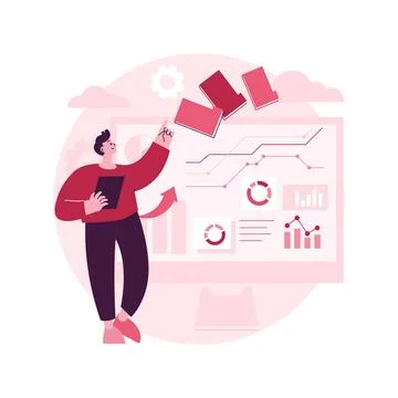 Business intelligence dashboard abstract concept vector illustration. Illustrazione stock