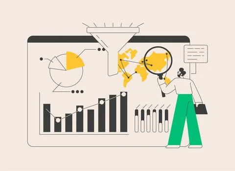 Business intelligence dashboard abstract concept vector illustration. Stock Illustration