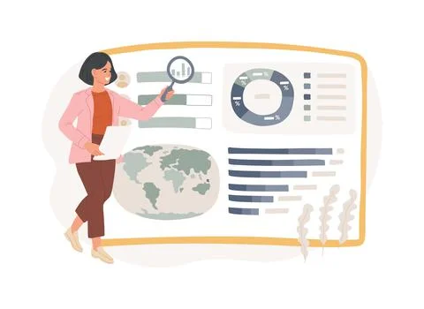 Business intelligence dashboard isolated concept vector illustration. 库存插图