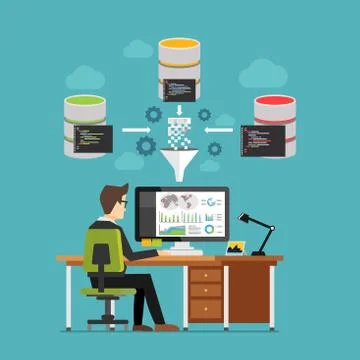 Business intelligence dashboard technology concept. Professional business per Stock Illustration