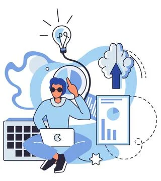 Business intelligence data analysis obtaining analytical information for making 库存插图