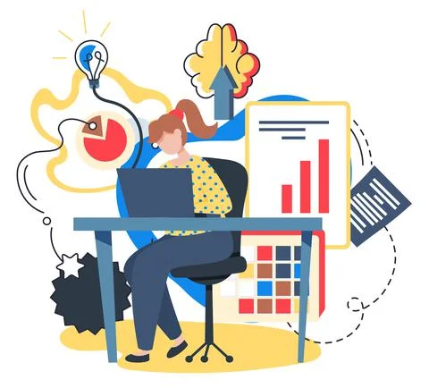 Business intelligence data analysis obtaining analytical information for making 스톡 일러스트