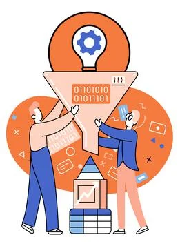 Business intelligence data analysis obtaining analytical information for making Stock Illustration