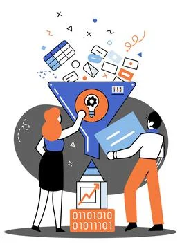 Business intelligence data analysis obtaining analytical information for making Stock Illustration