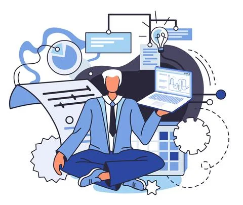 Business intelligence data analysis obtaining analytical information for making 스톡 일러스트