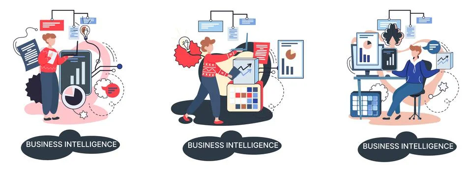 Business intelligence data analysis obtaining analytical information for making イラスト素材