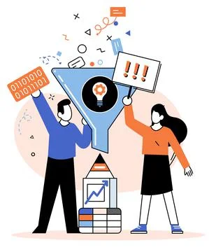 Business intelligence data analysis obtaining analytical information for making Stock Illustration