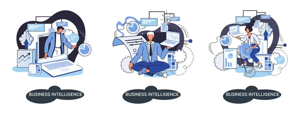 Business intelligence data analysis obtaining analytical information for making イラスト素材