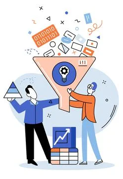 Business intelligence data analysis obtaining analytical information for making 스톡 일러스트