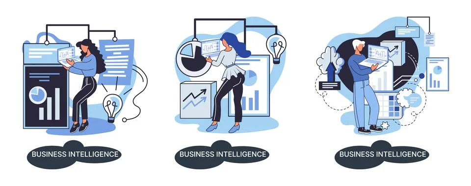 Business intelligence data analysis obtaining analytical information for making イラスト素材