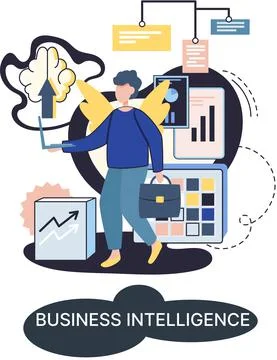 Business intelligence data analysis obtaining analytical information for making 스톡 일러스트