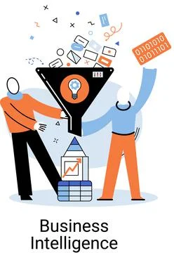 Business intelligence data analysis obtaining analytical information for making Stock Illustration