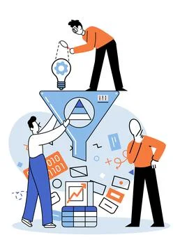 Business intelligence data analysis obtaining analytical information for making 스톡 일러스트