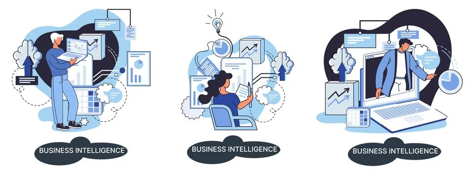 Business intelligence data analysis obtaining analytical information for making イラスト素材