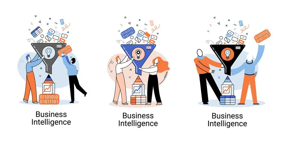 Business intelligence data analysis obtaining analytical information for making イラスト素材