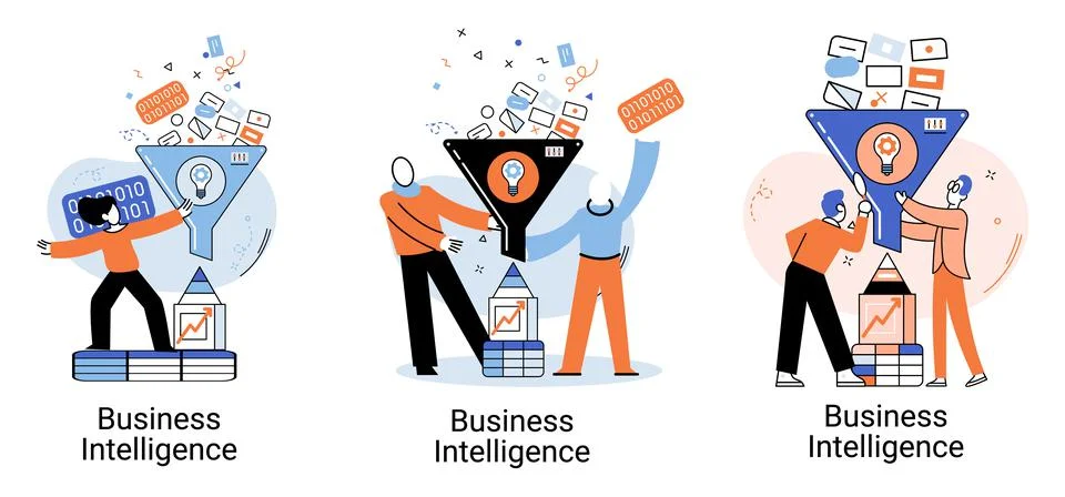 Business intelligence data analysis obtaining analytical information for making イラスト素材