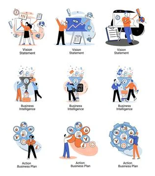 Business intelligence data analysis obtaining analytical information for making 스톡 일러스트