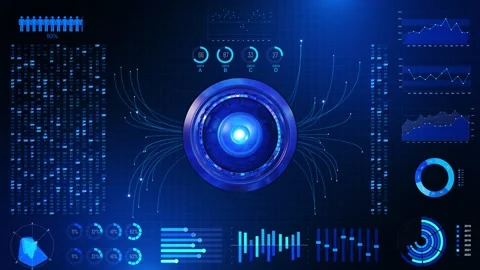 Business Intelligence Data Dashboard with Performance Metrics and Digital Report Stock Footage 342625579