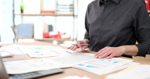 Business intelligence graph statistics and financial report Stock Footage 234982510