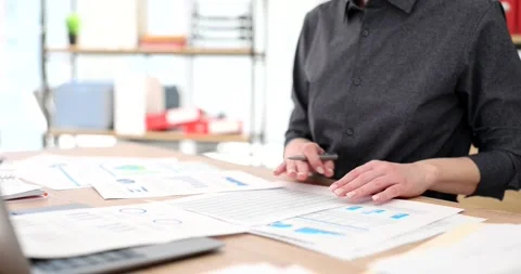 Business intelligence graph statistics and financial report Stock Footage 263301829