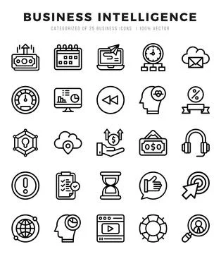 Business Intelligence icon pack for your website. mobile. presentation. and.. イラスト素材