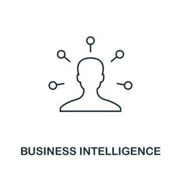 Business Intelligence icon. Thin line style industry 4.0 icons collection. UI Stock Illustration