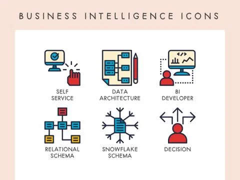 Business intelligence icons Stock-Illustration