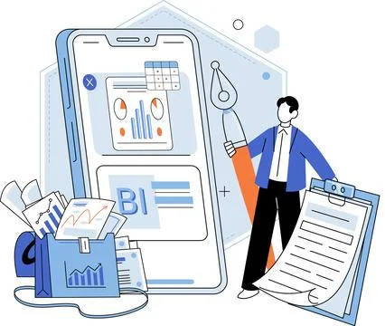 Business intelligence. Infographics simplify complex information for easy Stock Illustration