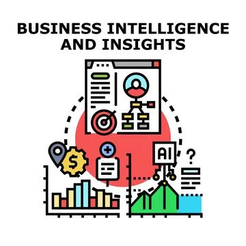 Business intelligence insights and data analytics strategy Stockillustratie