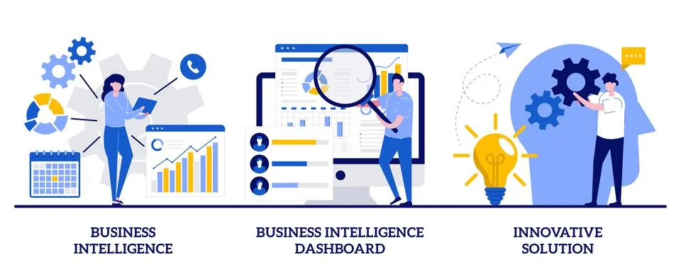 Business intelligence, intelligence dashboard, innovative solution concept .. Stock Illustration
