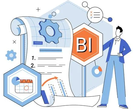 Business intelligence. Intelligence refers to ability to analyze and interpret 库存插图