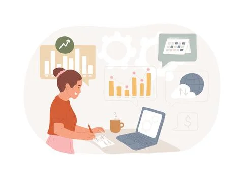 Business intelligence isolated concept vector illustration. Stockillustratie