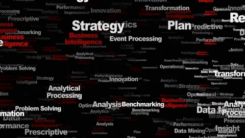 BUSINESS INTELLIGENCE Keywords Animation, Background, Loop Stock Footage 143816656