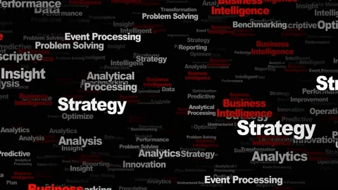 BUSINESS INTELLIGENCE Keywords Animation, Background, Loop Stock Footage 143819571