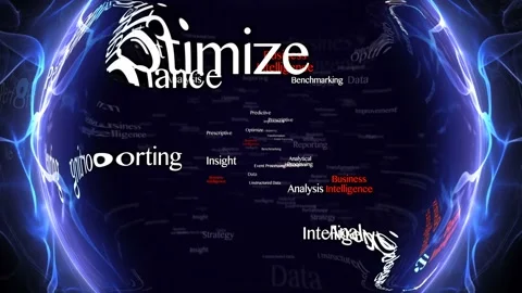 BUSINESS INTELLIGENCE Keywords Animation, Background, Loop Stock Footage 143826332