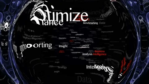 BUSINESS INTELLIGENCE Keywords Animation, Background, Loop Stock Footage 143835406