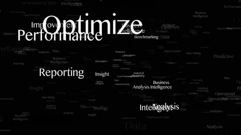 BUSINESS INTELLIGENCE Keywords Animation, Background, Loop Stock Footage 154290748