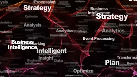 BUSINESS INTELLIGENCE Keywords Animation, Background, Loop Stock Footage 232452393