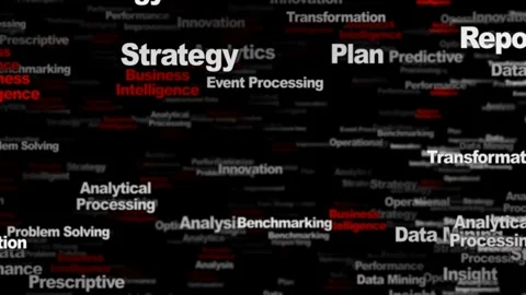 BUSINESS INTELLIGENCE Keywords Animation, Background, Loop Stock Footage 315681428