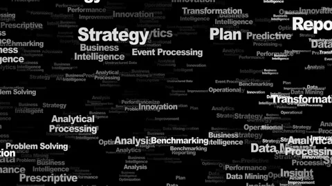 BUSINESS INTELLIGENCE Keywords Animation, Background, Loop 스톡 동영상 319623179