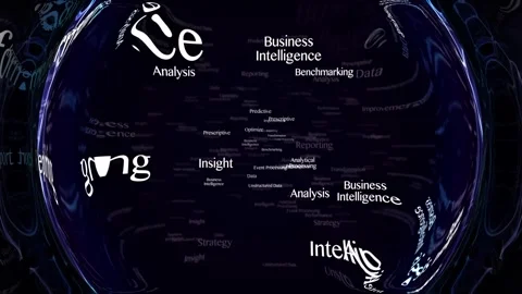 BUSINESS INTELLIGENCE Keywords Animation, Background, Loop Stock Footage 336217761