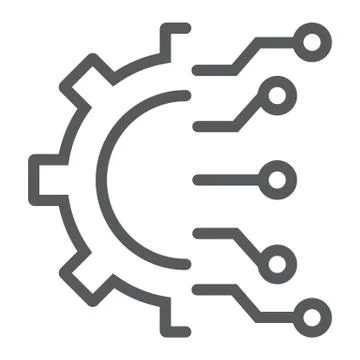 Business Intelligence line icon, data Illustrazione stock