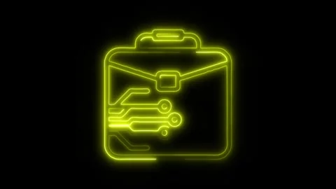 Business Intelligence Outline Icon in HD Video Neon Animation Vídeo Stock 304551933